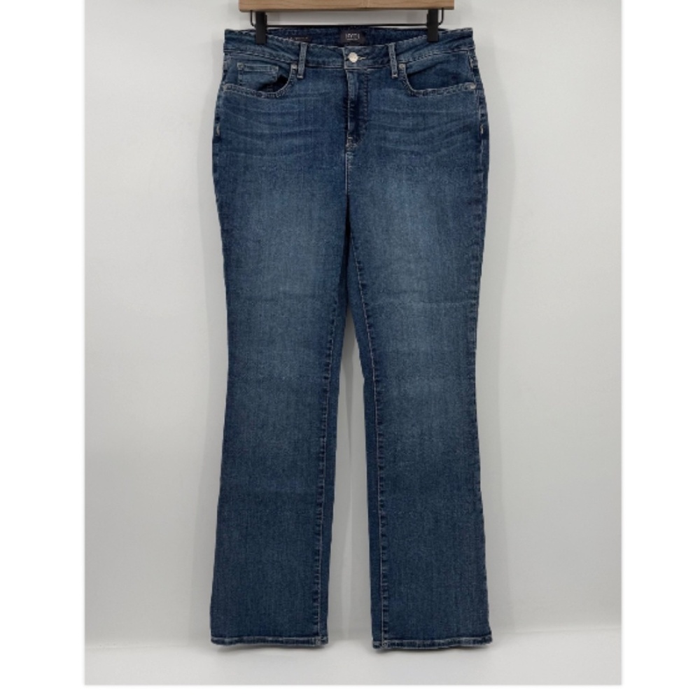 NYDJ Jeans Women 10 Blue Barbara Bootcut Denim Stretch Mid Rise Y2K 90s LiftTuck